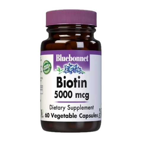 Bluebonnet - Biotin 5000 mcg - 60 Veg Capsules