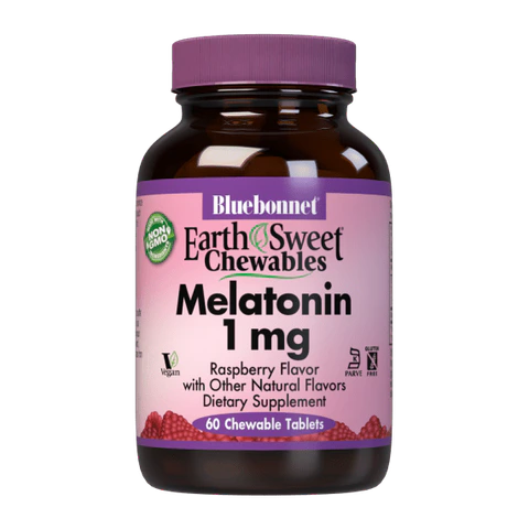 Bluebonnet - Melatonin 1 mg Chewable Raspberry - 60 Tablets