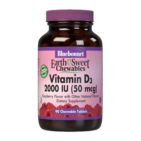 Bluebonnet - Earthsweet Chewables Vitamin D3 Natural Raspberry - 90 Chewables
