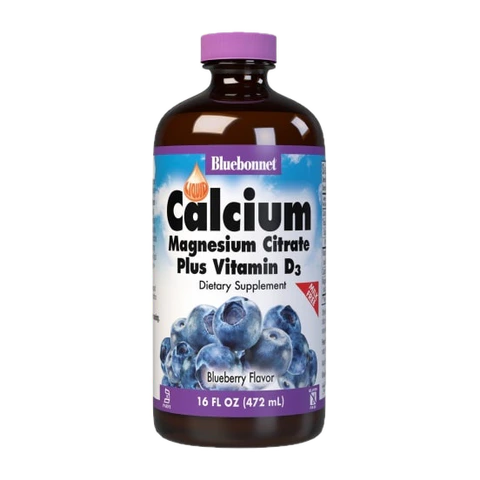 Bluebonnet - Liquid Calcium Magnesium Citrate Plus Vitamin D3 Natural Blueberry - 16 oz