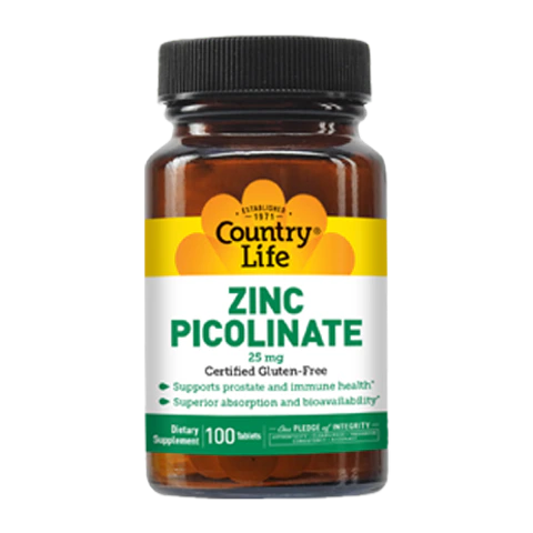 Country Life - Zinc Picolinate 25 mg - 100 Tablets