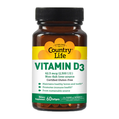 Country Life - Vitamin D3 2500 IU - 200 Softgels