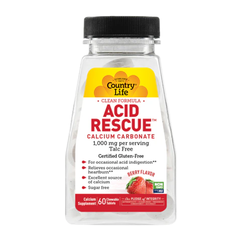 Country Life - Acid Rescue Strawberry - 60 Chewables