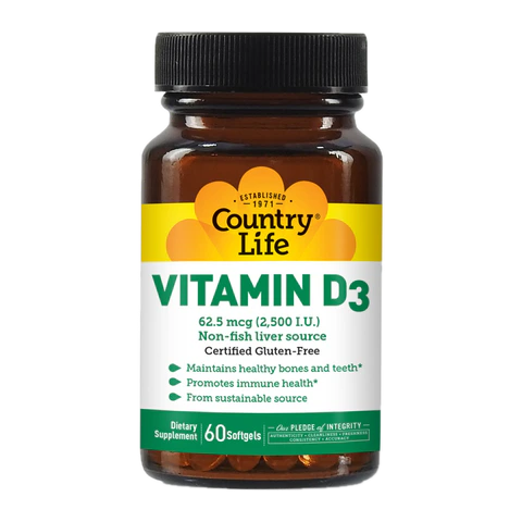 Country Life - Vitamin D3 2500 IU - 60 Softgels