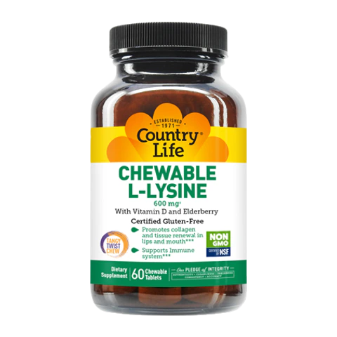 Country Life - Chewable L-Lysine 600mg - 60 count