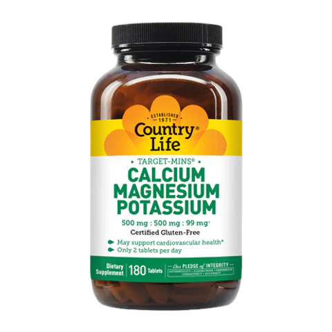 Country Life - Calcium Magnesium Potassium - 180 Tablets