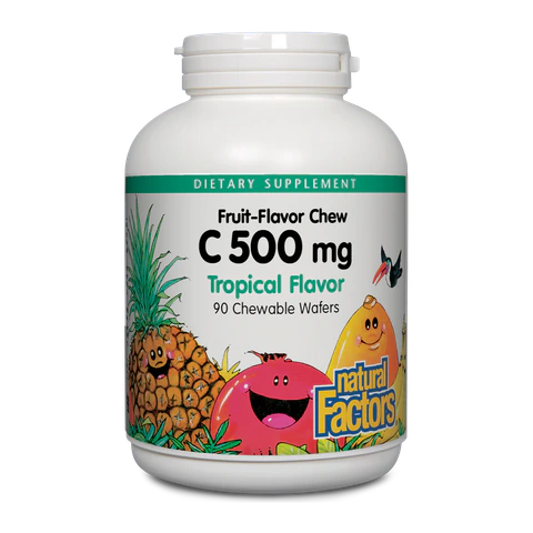 Natural Factors - C 500 mg Natural Fruit Chews Jungle Juice - 90 Tablets