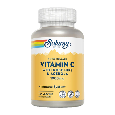 Solaray - Vitamin C w Rose Hips Timed-Release 1000mg - 100 VegeCap