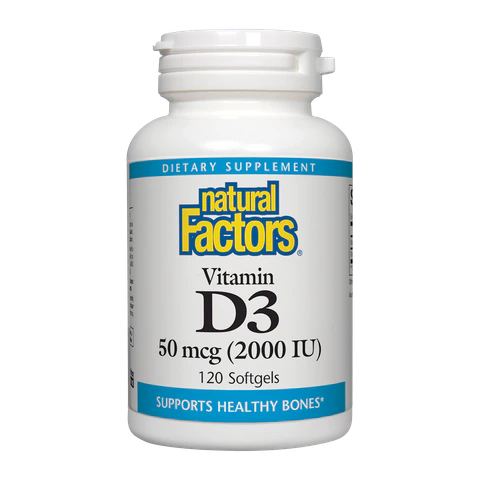 Natural Factors - Vitamin D3 2000 IU - 120 Softgels
