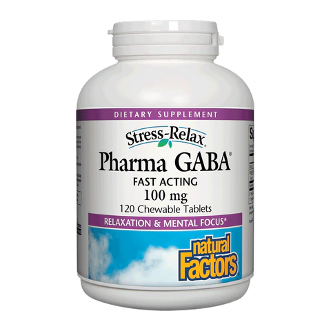 Natural Factors - Stress-Relax Pharma Gaba Chewable - 120 Tablets