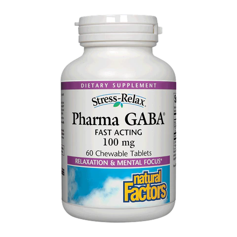 Natural Factors - Stress-Relax Pharma Gaba Chewable - 60 Tablets