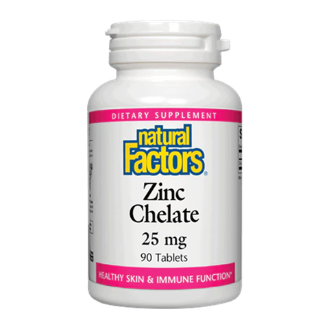 Natural Factors - Zinc Chelate 25 mg - 90 Tablets