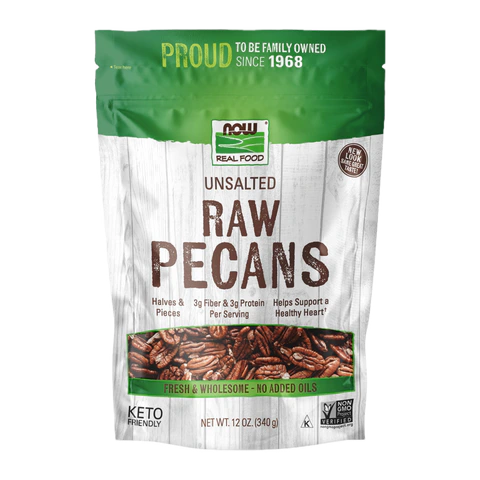 Now - Pecans Raw - 12 oz