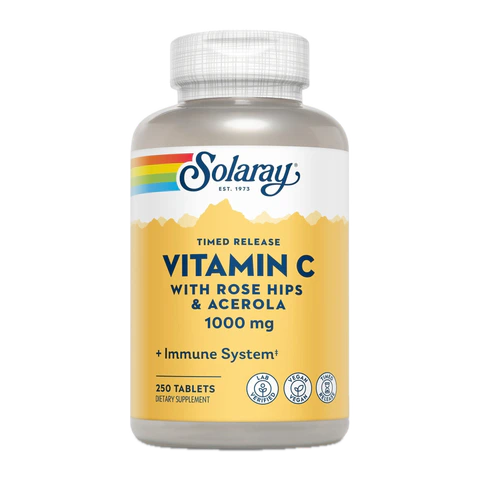 Solaray - Vitamin C w Rose Hips Time Release 1000 mg - 250 Vegecaps