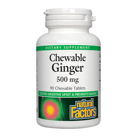 Natural Factors - Chewable Ginger 500mg - 90 Chewable Tablets