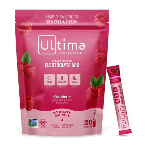 Ultima - Box of Raspberry Electrolyte Powder - 20 Sticks