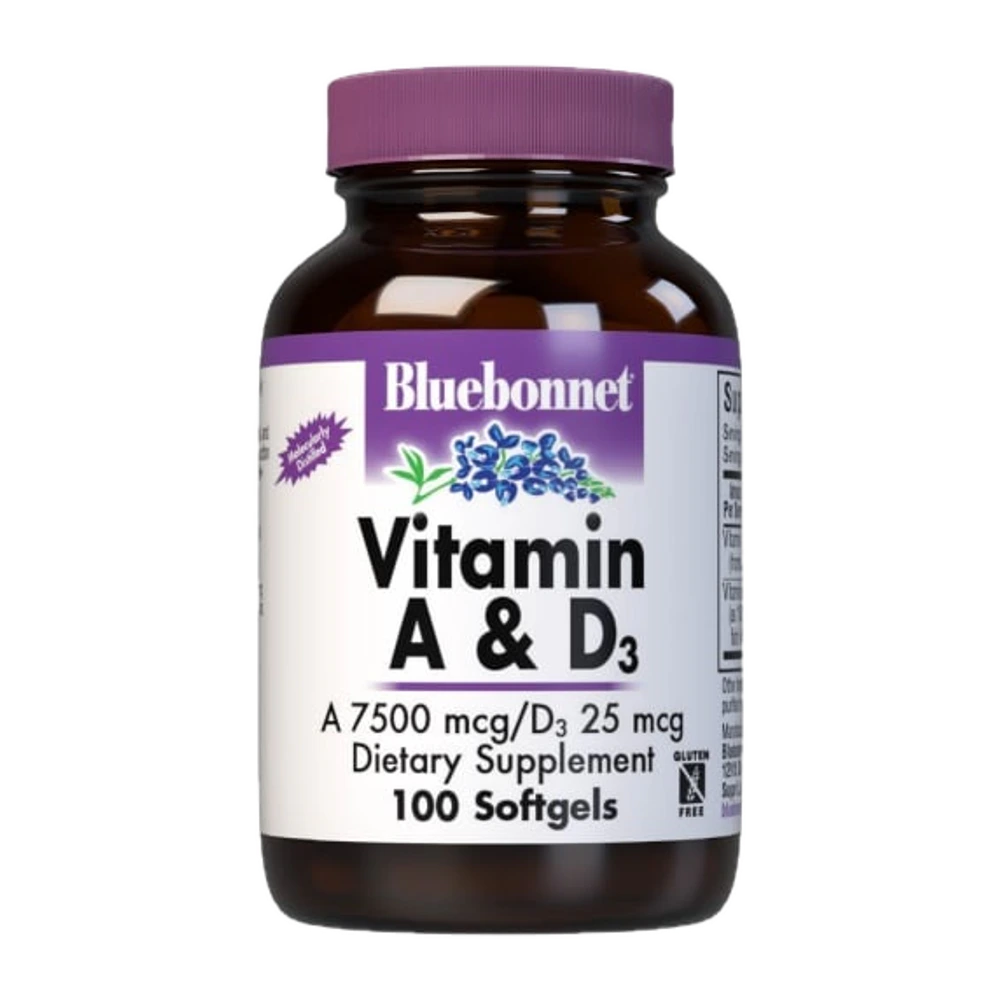 Bluebonnet - Vitamin A & D3 25000 1000 IU - 100 Softgels