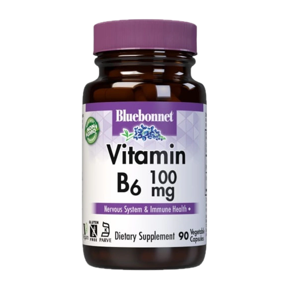 Bluebonnet - Vitamin B6 100 mg - 90 Veg Capsules