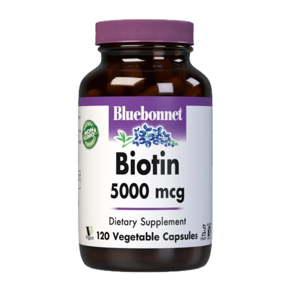 Bluebonnet - Biotin 5000 mcg - 120 Veg Capsules