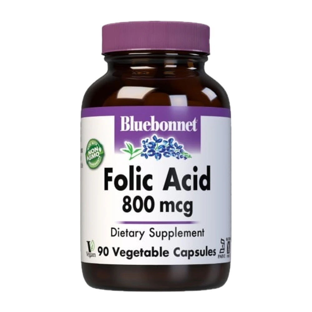 Bluebonnet - Folic Acid 800 mcg - 90 Veg Capsules