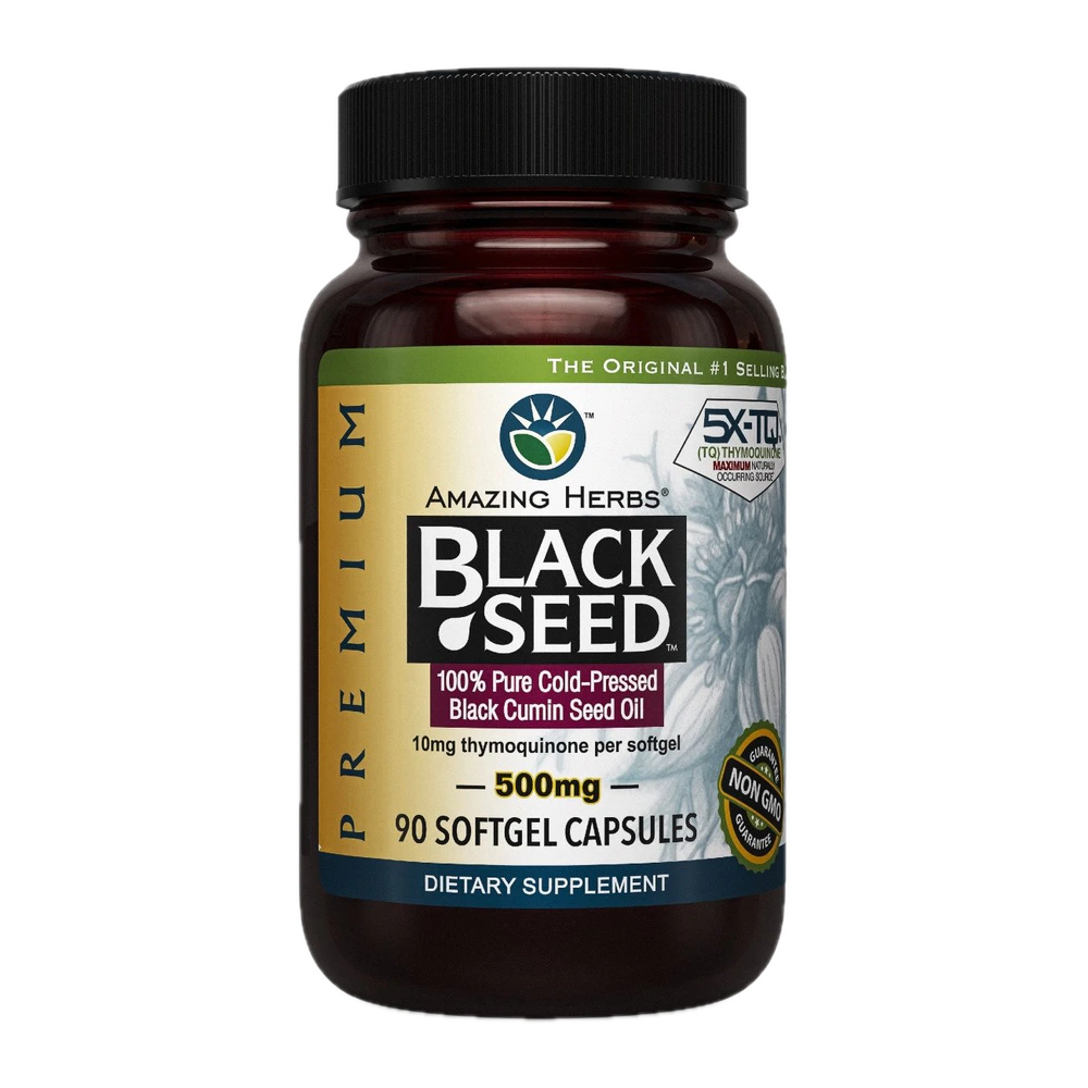 Amazing Herbs - Black Seed Oil - 90 Capsules
