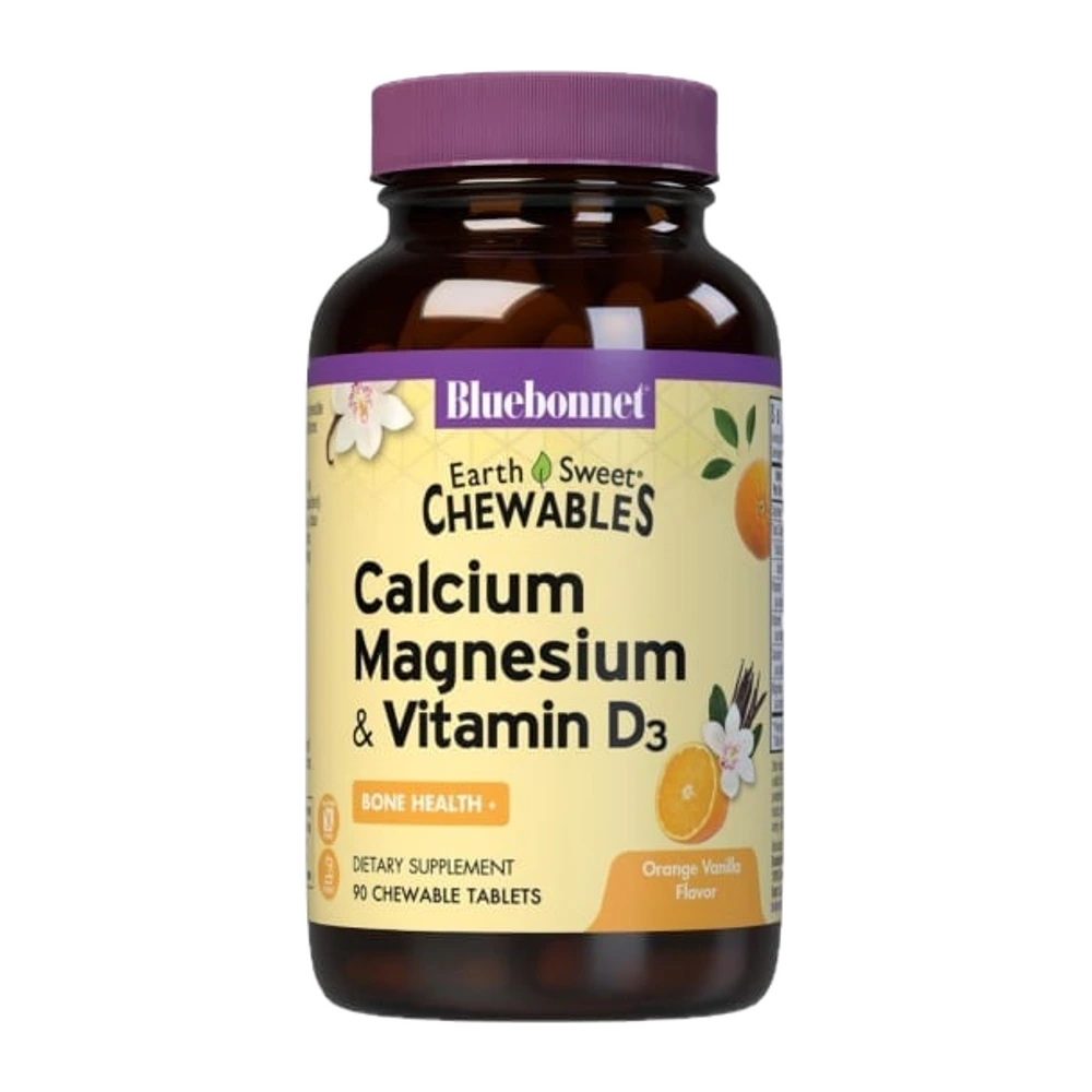 Bluebonnet - Earthsweet Chewables Calcium Magnesium & Vitamin D3 Vanilla - 90 Tablets