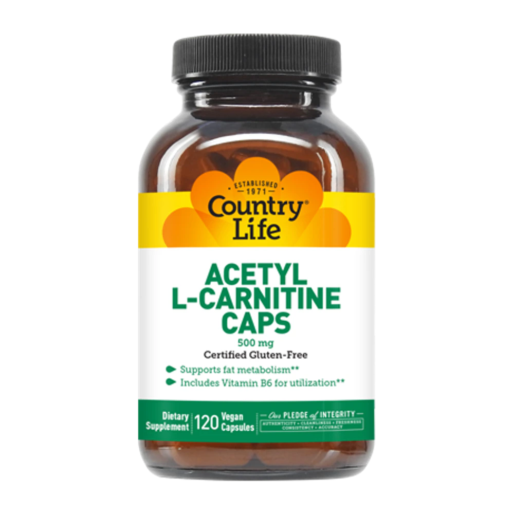 Country Life - Acetyl L-Carnitine Caps 500 mg - 120 Veg Capsules