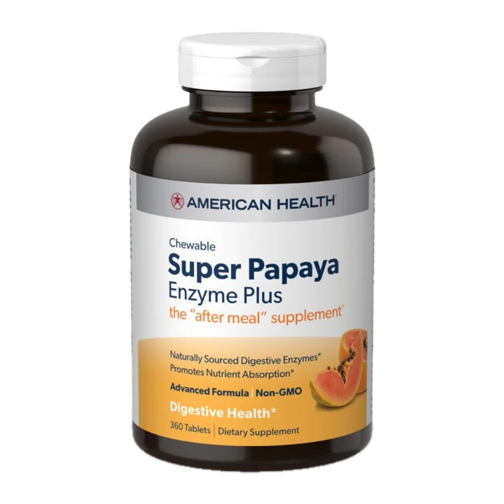 American Health - Super Papaya Enzyme Plus Chewable Tablets - 360 Tablets