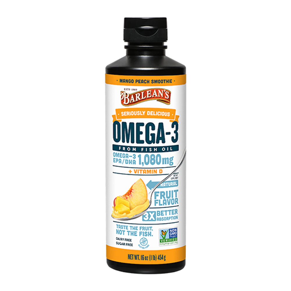 Barleans - Mango Peach Omega Swirl Fishoil - 16 oz