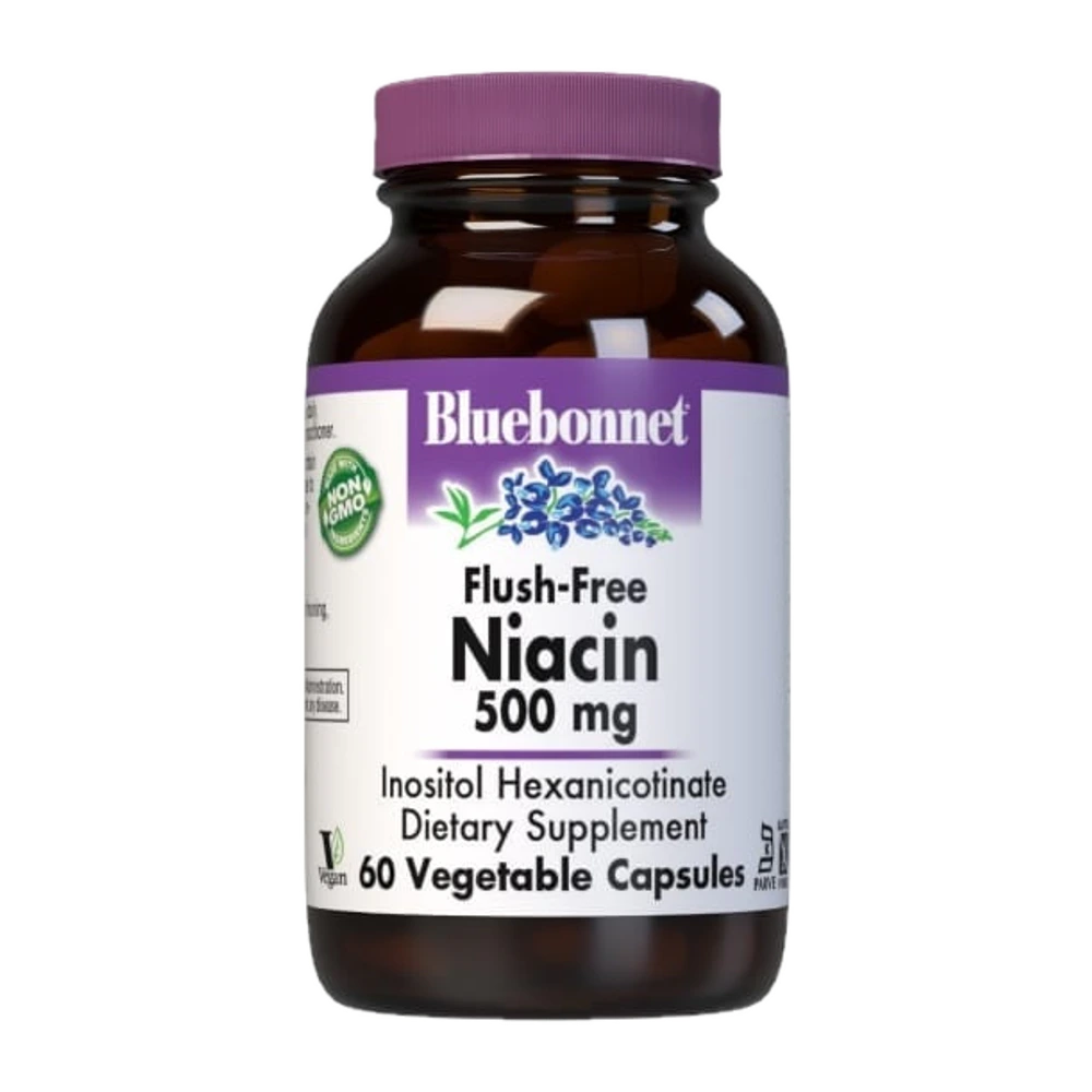 Bluebonnet - Flush Free Niacin 500 mg - 60 Veg Capsules