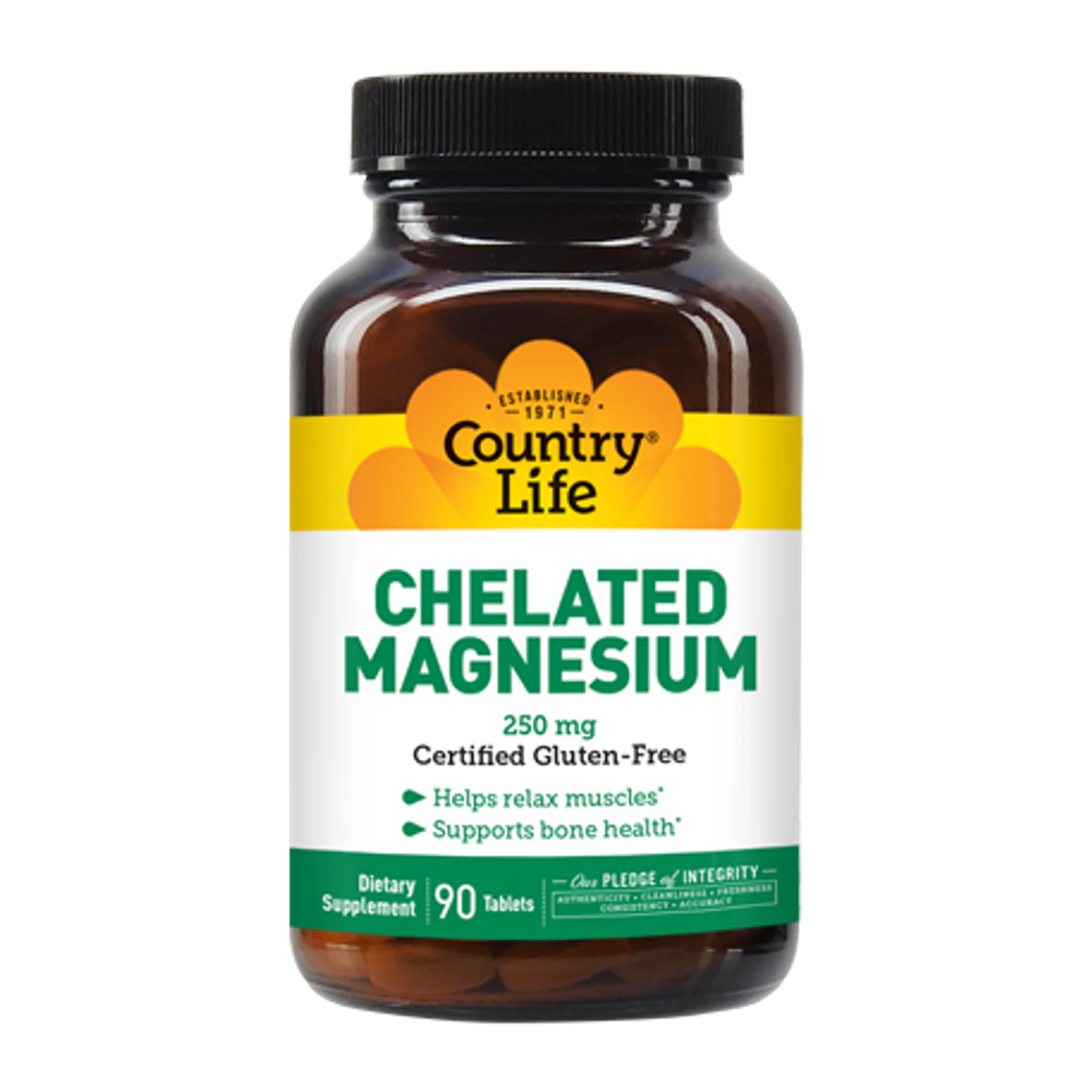 Country Life - Chelated Magnesium 250 mg - 90 Tablets