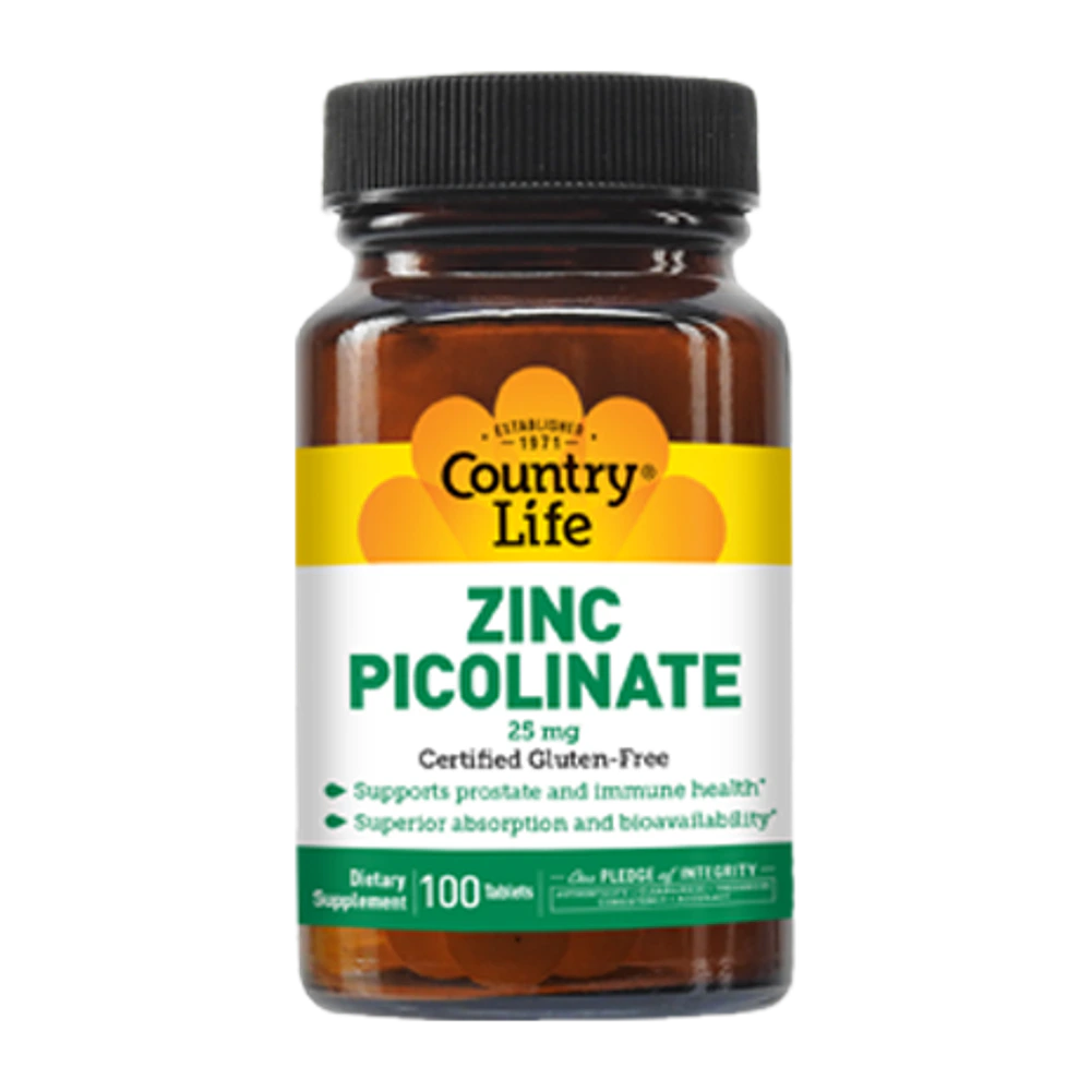 Country Life - Zinc Picolinate 25 mg - 100 Tablets