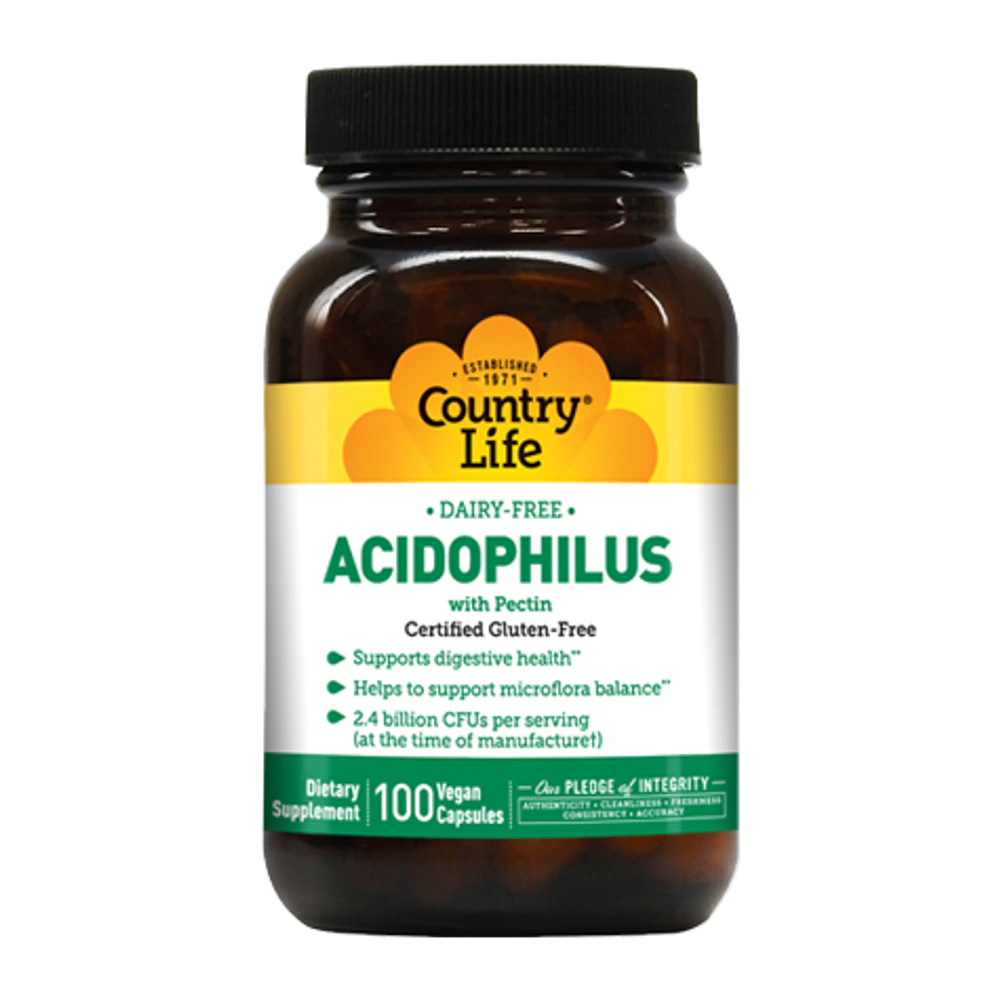 Country Life - Acidophilus With Pectin - 100 Veg Capsules