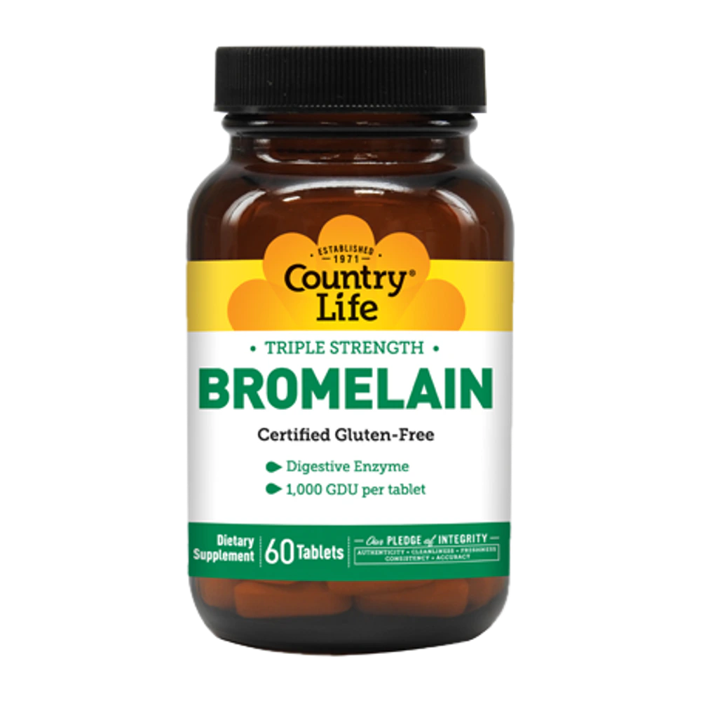 Country Life - Triple Strength Bromelain 500 mg - 60 Tablets