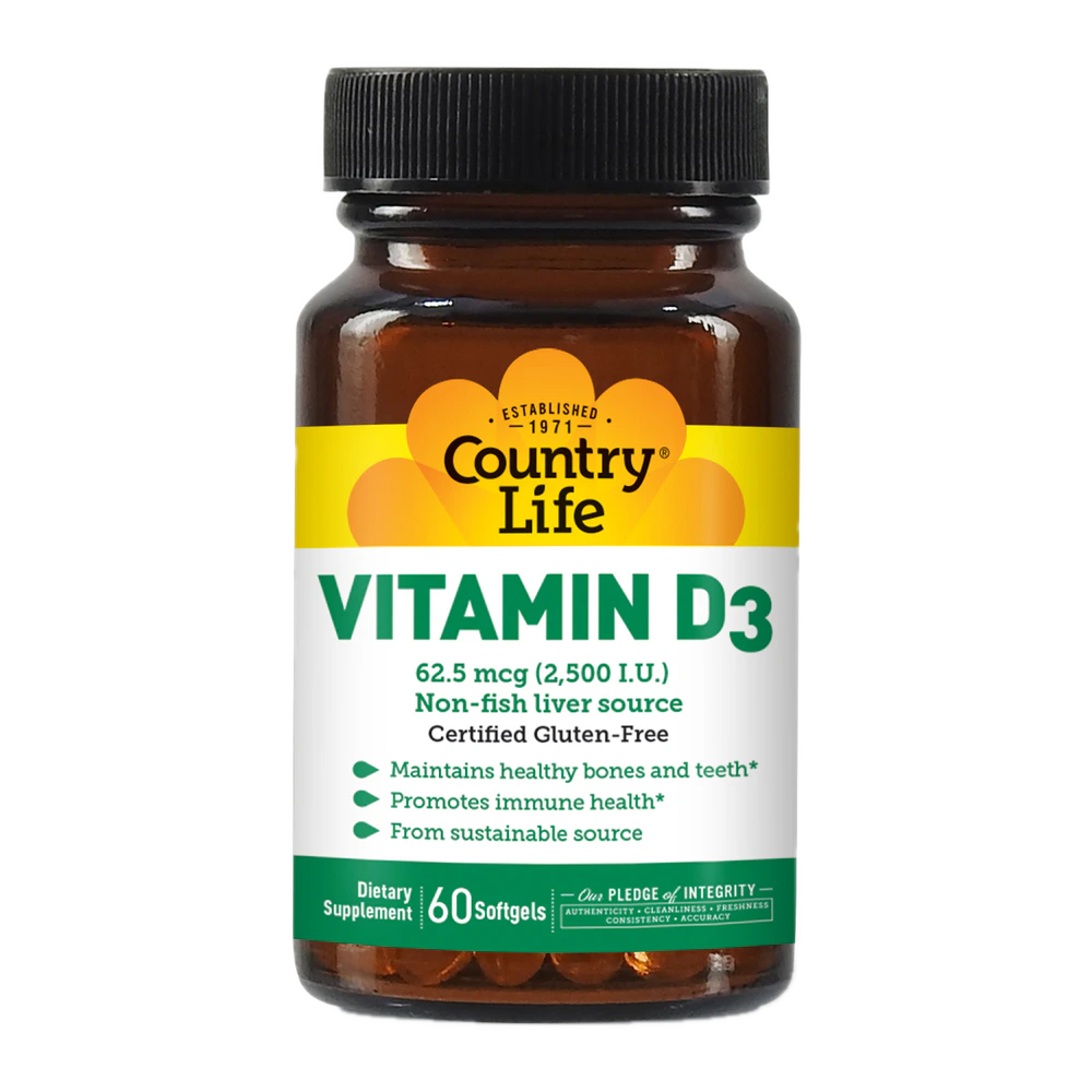 Country Life - Vitamin D3 2500 IU - 200 Softgels