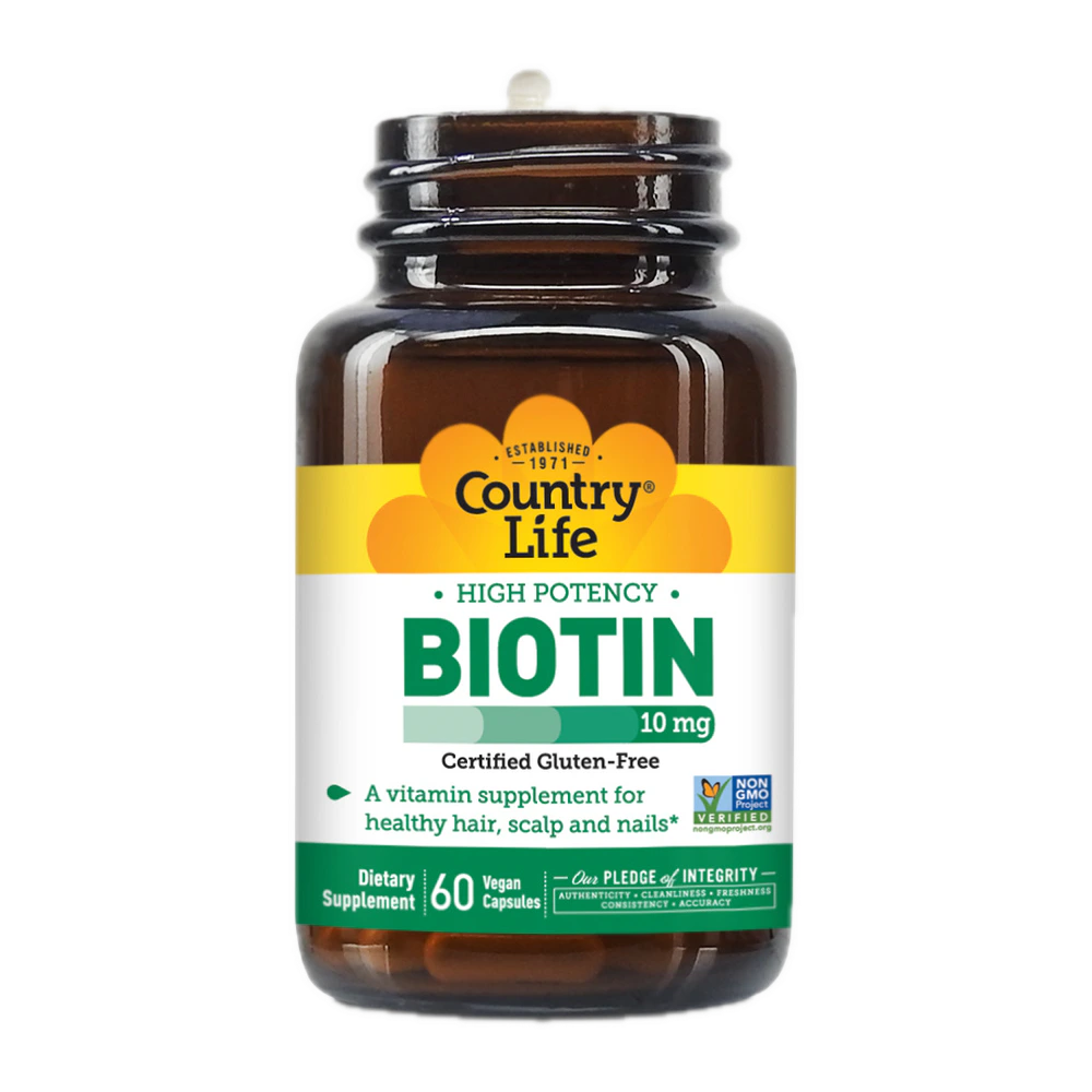 Country Life - Biotin 10 mg - 60 Veg Capsules