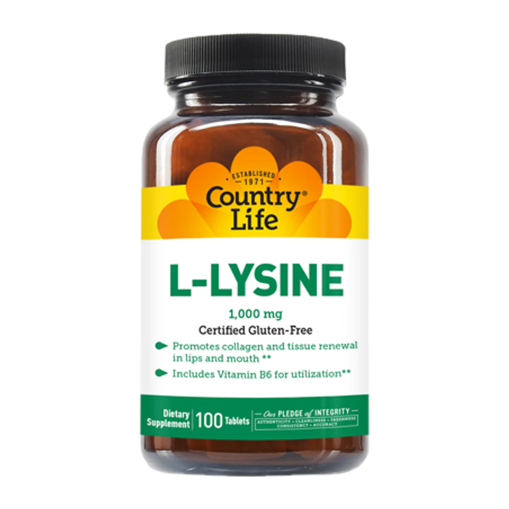 Country Life - L Lysine 1000 mg - 100 Tablets