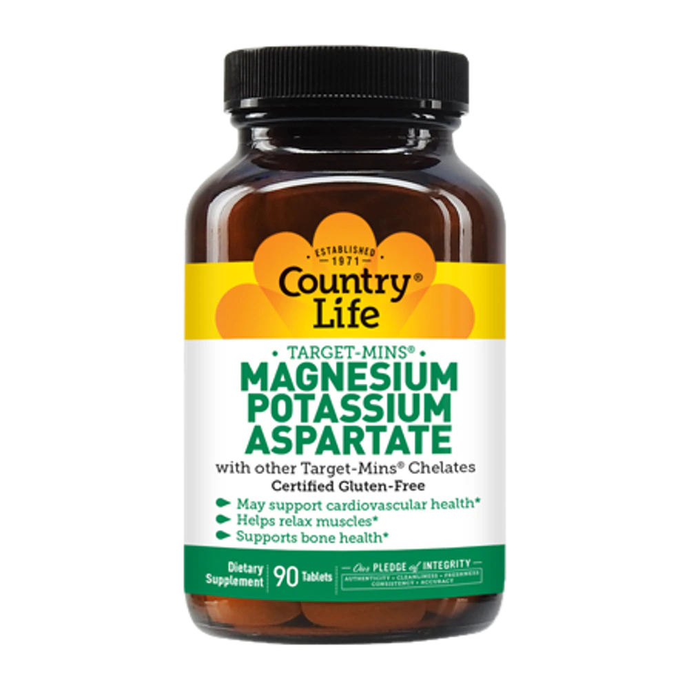Country Life - Magnesium Potassium Aspartate - 90 Tablets