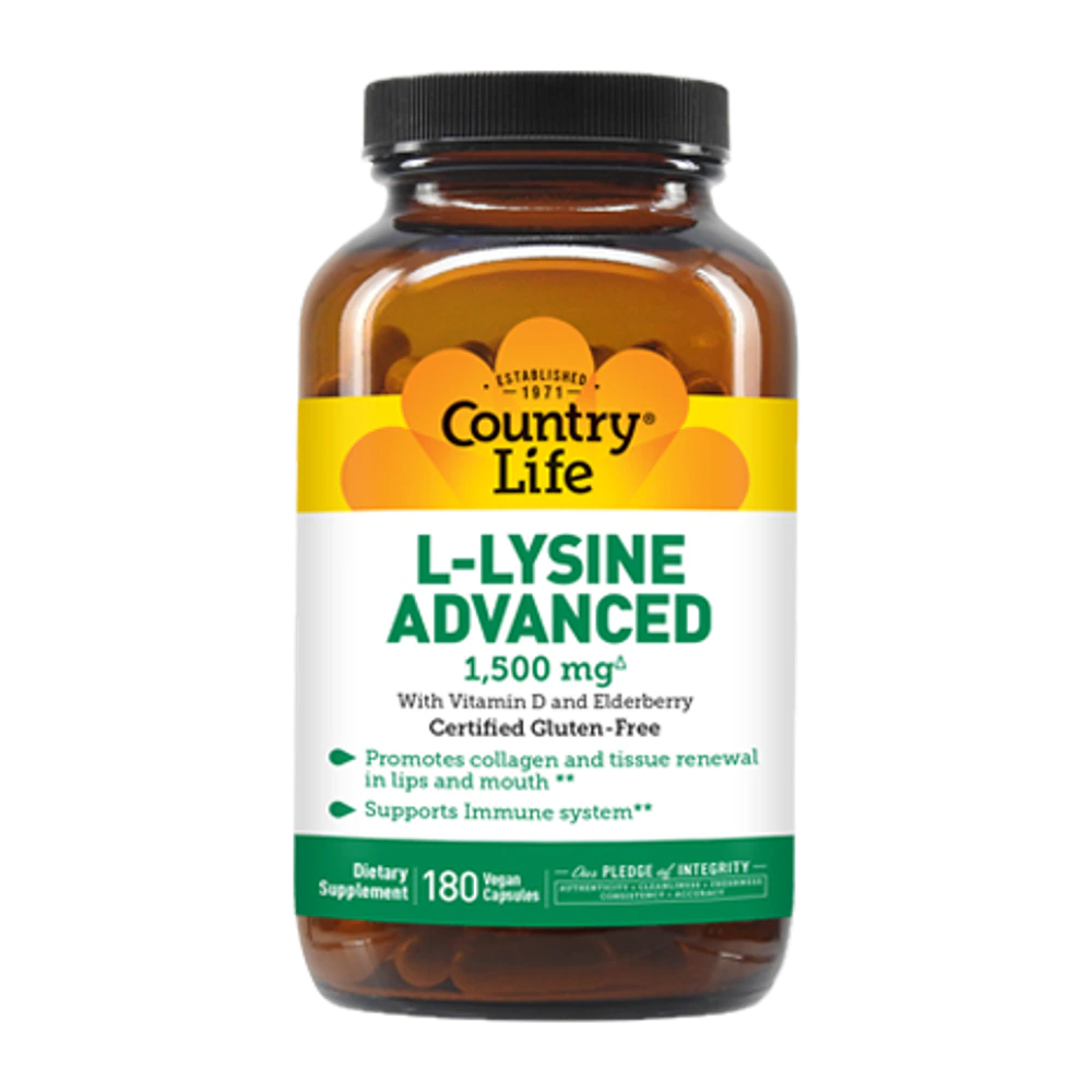 Country Life - L-Lysine Advanced 1500 mg - 180 count
