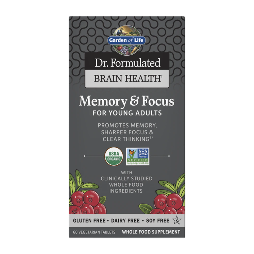 Garden of Life - Dr. Formulated Brain Health Memory & Focus - 60 Tablets