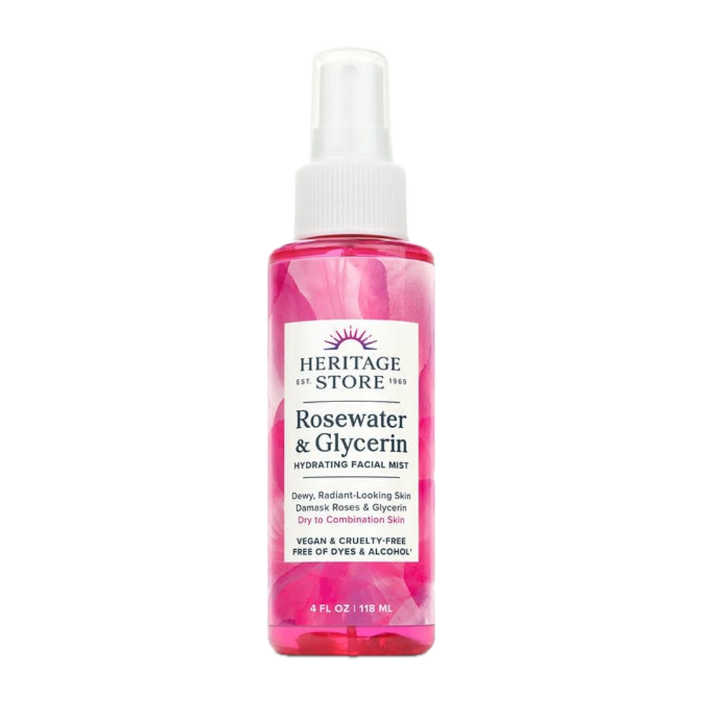 Heritage Store - Rosewater and Glycerin Spray - 4 oz