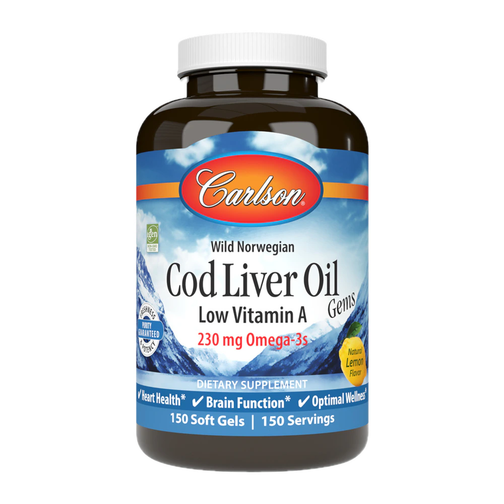 Carlson - Cod Liver Oil Gems Low Vit A - 150 Softgels