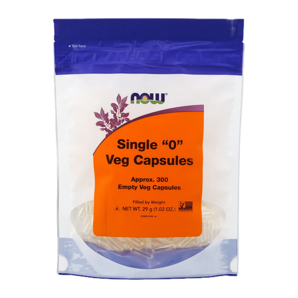 Now - Single "0" Veg Capsules - 300 Capsules