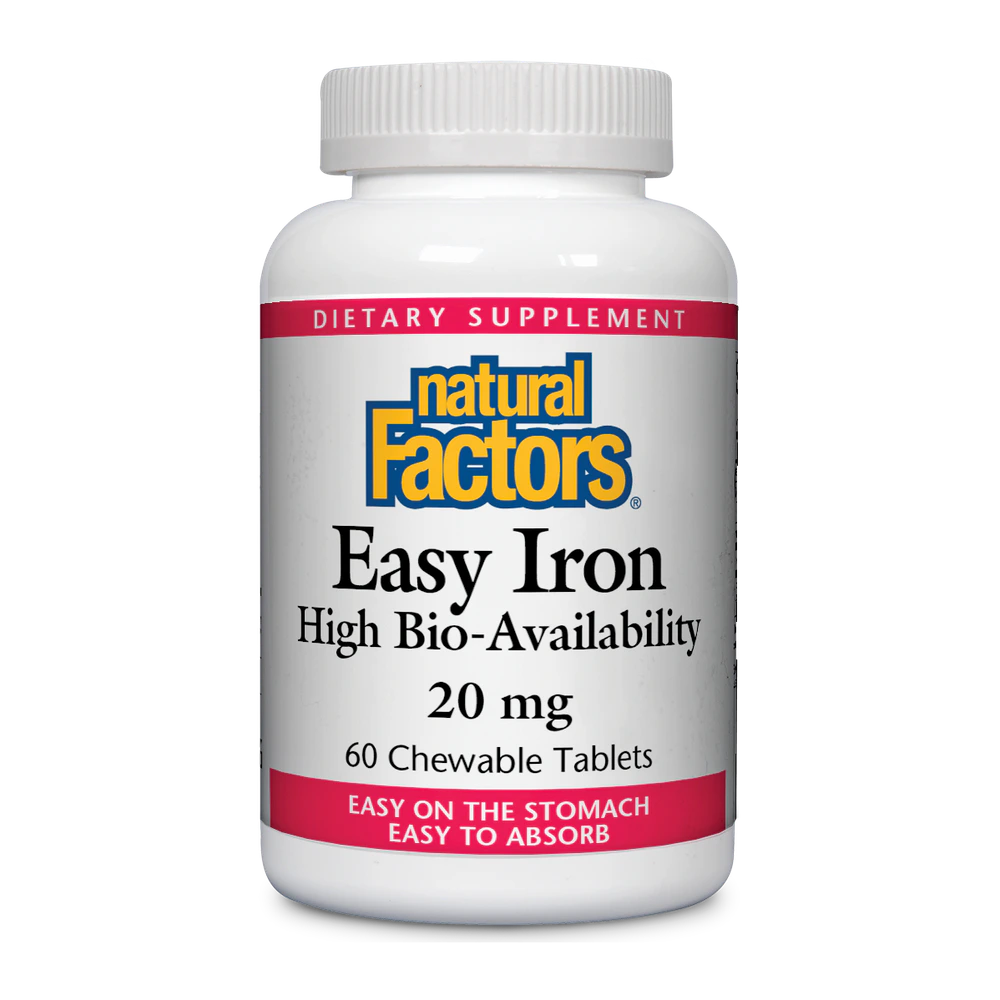 Natural Factors - Easy Iron Chewable 20 mg - 60 Tablets