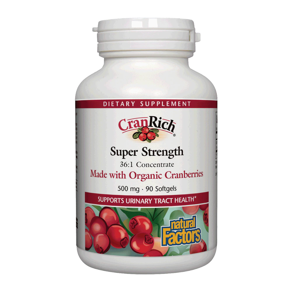 Natural Factors - Cranrich 500 mg Organic Cranberries - 90 Softgels