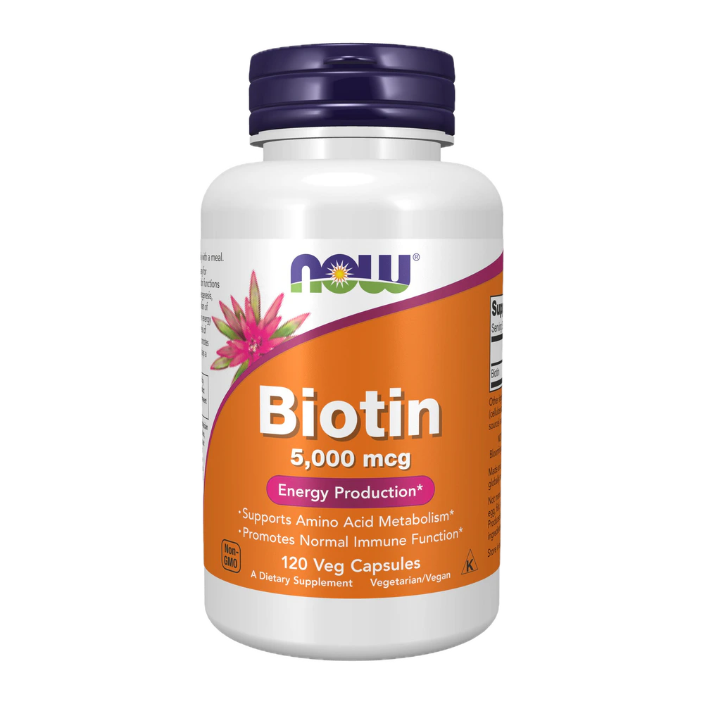 Now - Biotin 5000 mcg - 120 Veg Capsules