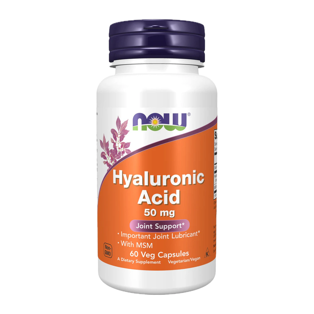 Now - Hyaluronic Acid 50mg + MSM - 60 Veg Capsules