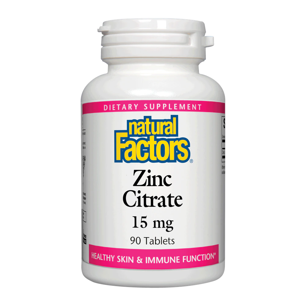 Natural Factors - Zinc Citrate 15 mg - 90 Tablets