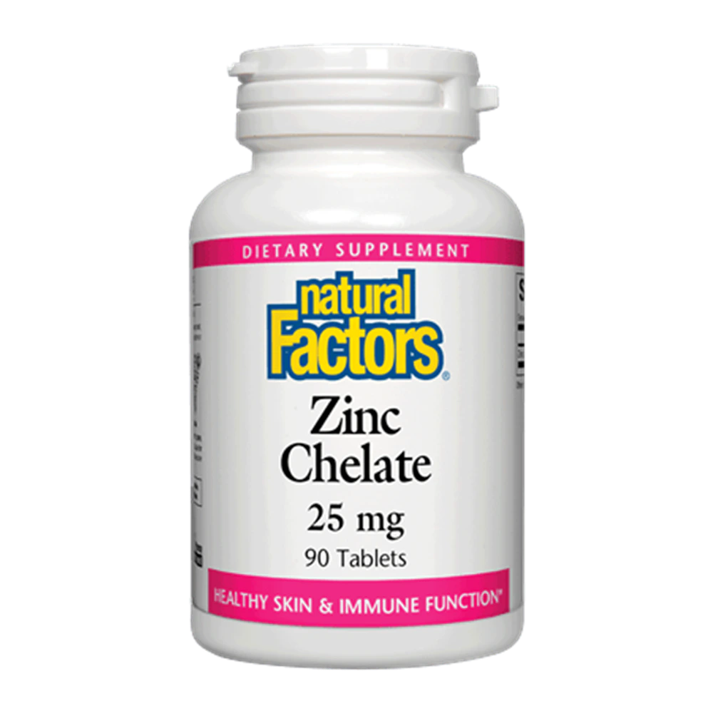 Natural Factors - Zinc Chelate 25 mg - 90 Tablets