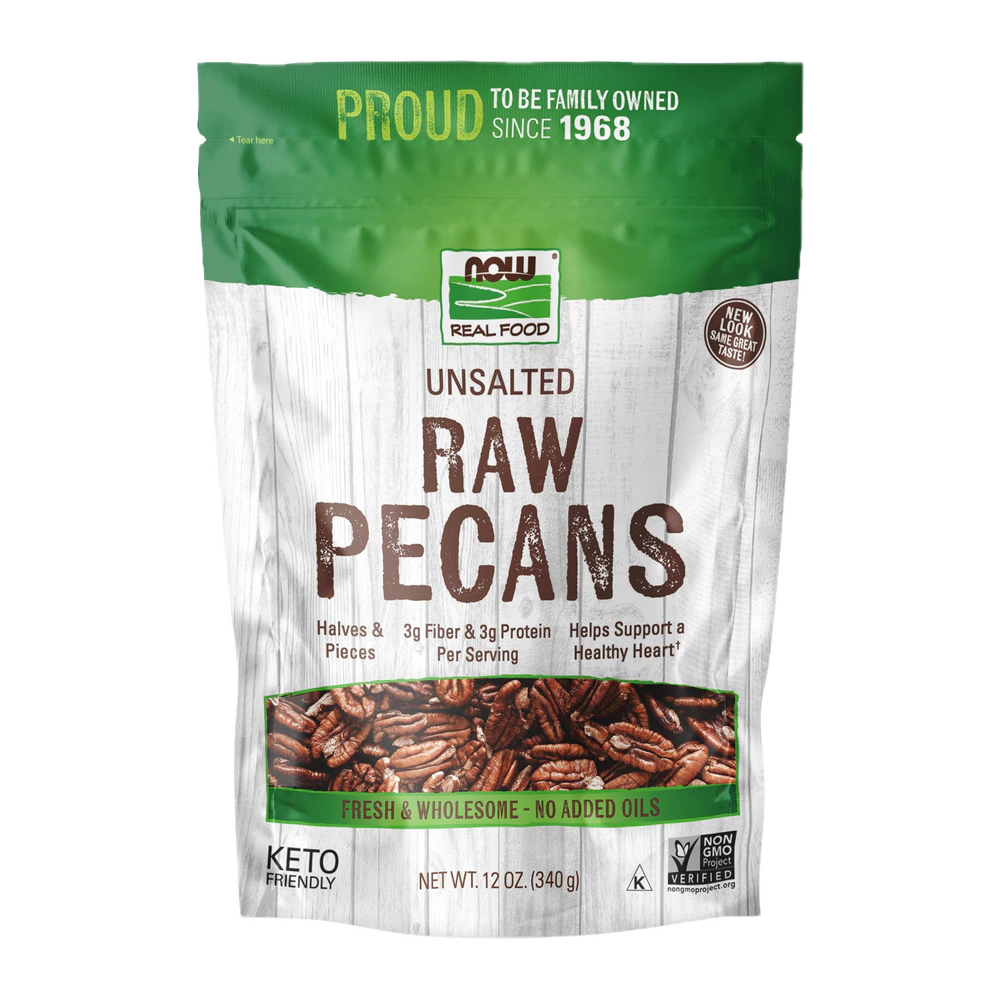 Now - Pecans Raw - 12 oz